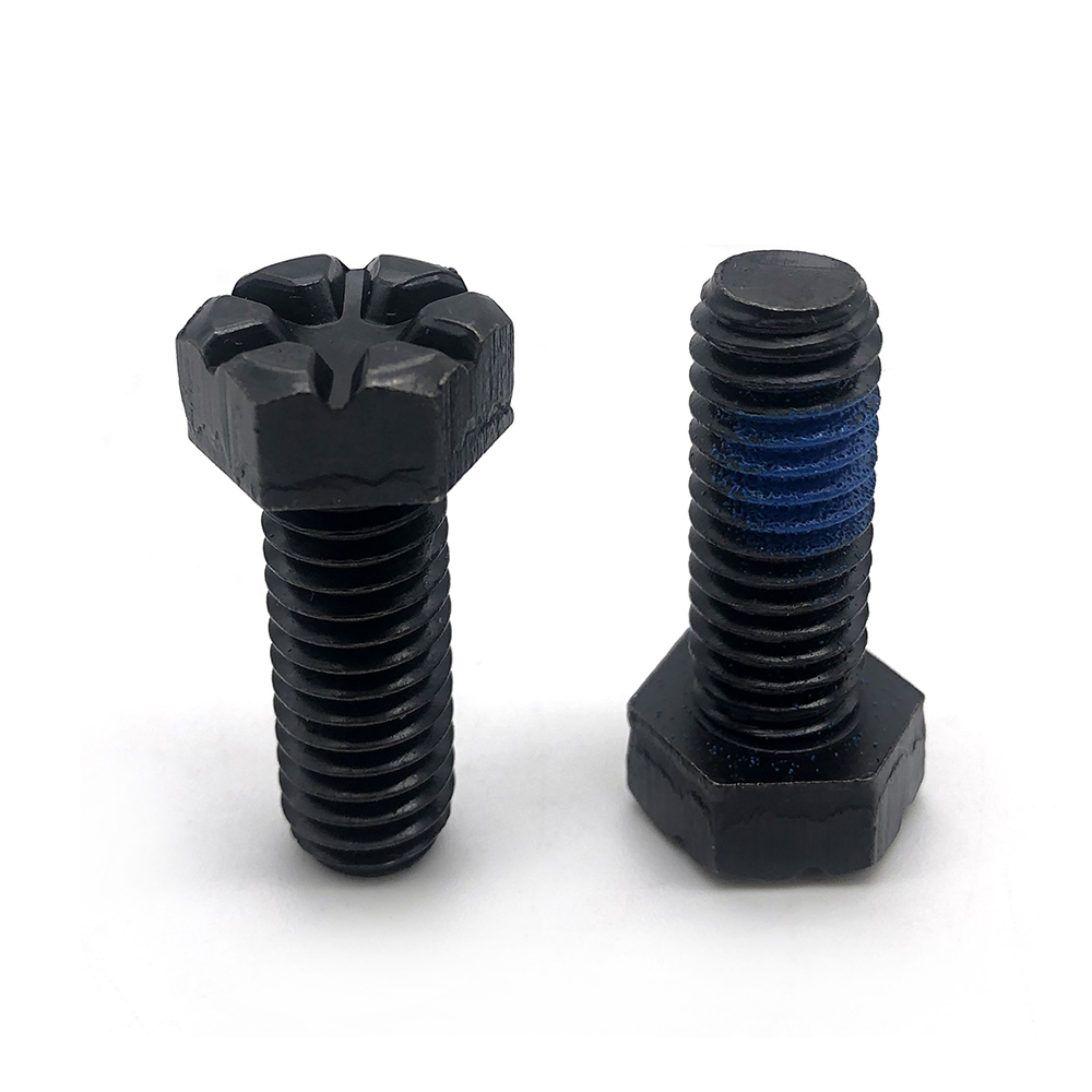 定制高強度發黑開槽六角頭螺栓