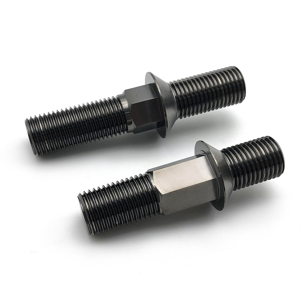 非標件鈦合金TC4雙頭螺栓真空鍍膜灰色輸出螺桿