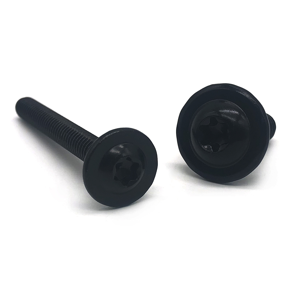 定制非標螺絲 鍍黑鋅螺絲 手擰螺絲 梅花螺絲 圓頭帶介螺絲 新能源汽車螺絲