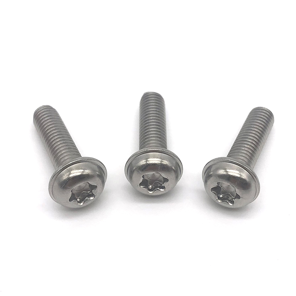 304不銹鋼梅花盤(pán)頭帶墊螺絲帶介螺絲 自帶墊螺釘帶帽螺絲定制非標(biāo)螺絲